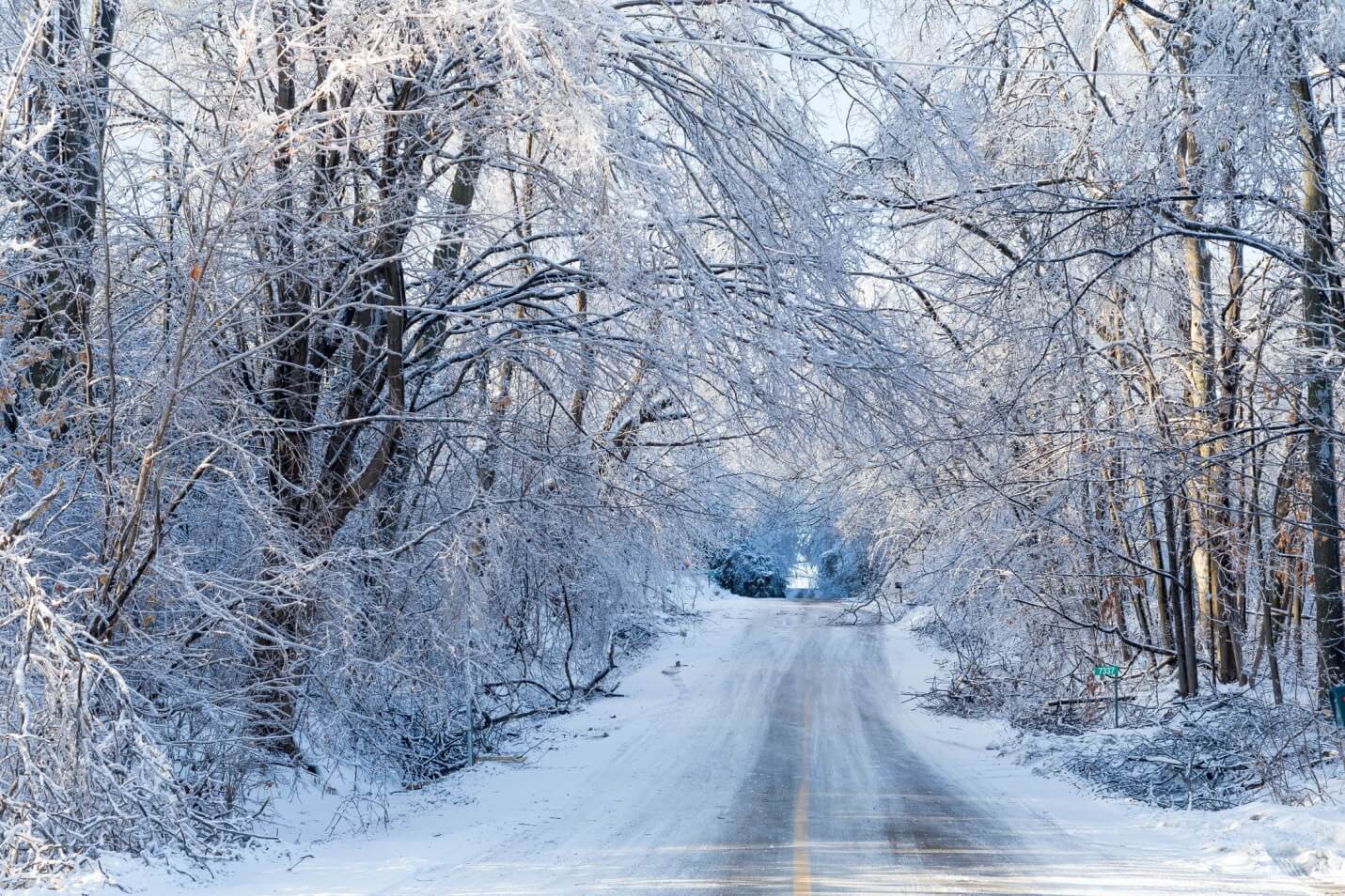 A snowy winter road.