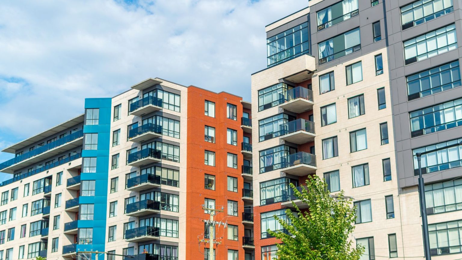 two apartment buildings