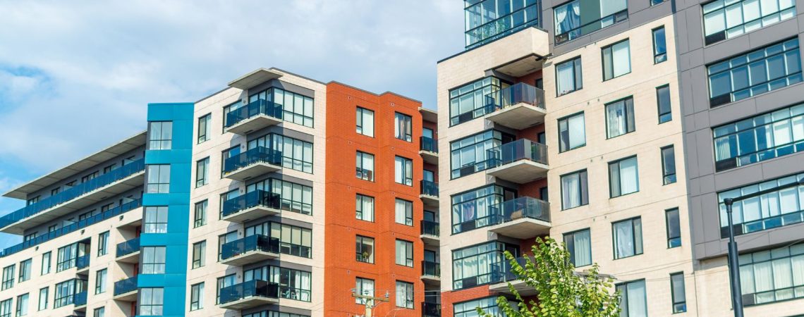 two apartment buildings