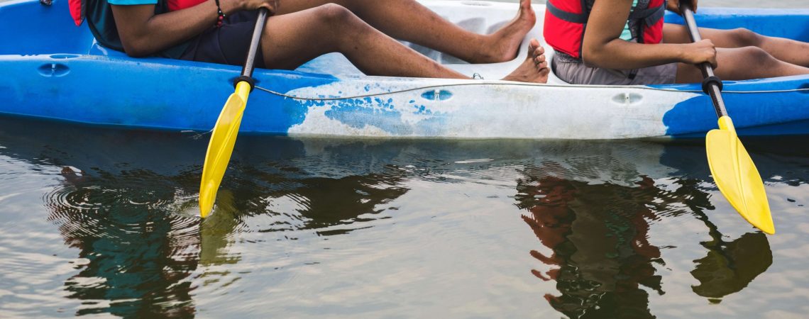 Two people kayaking