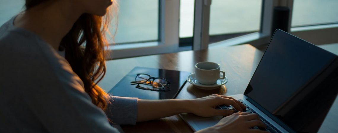 Woman working on her laptop